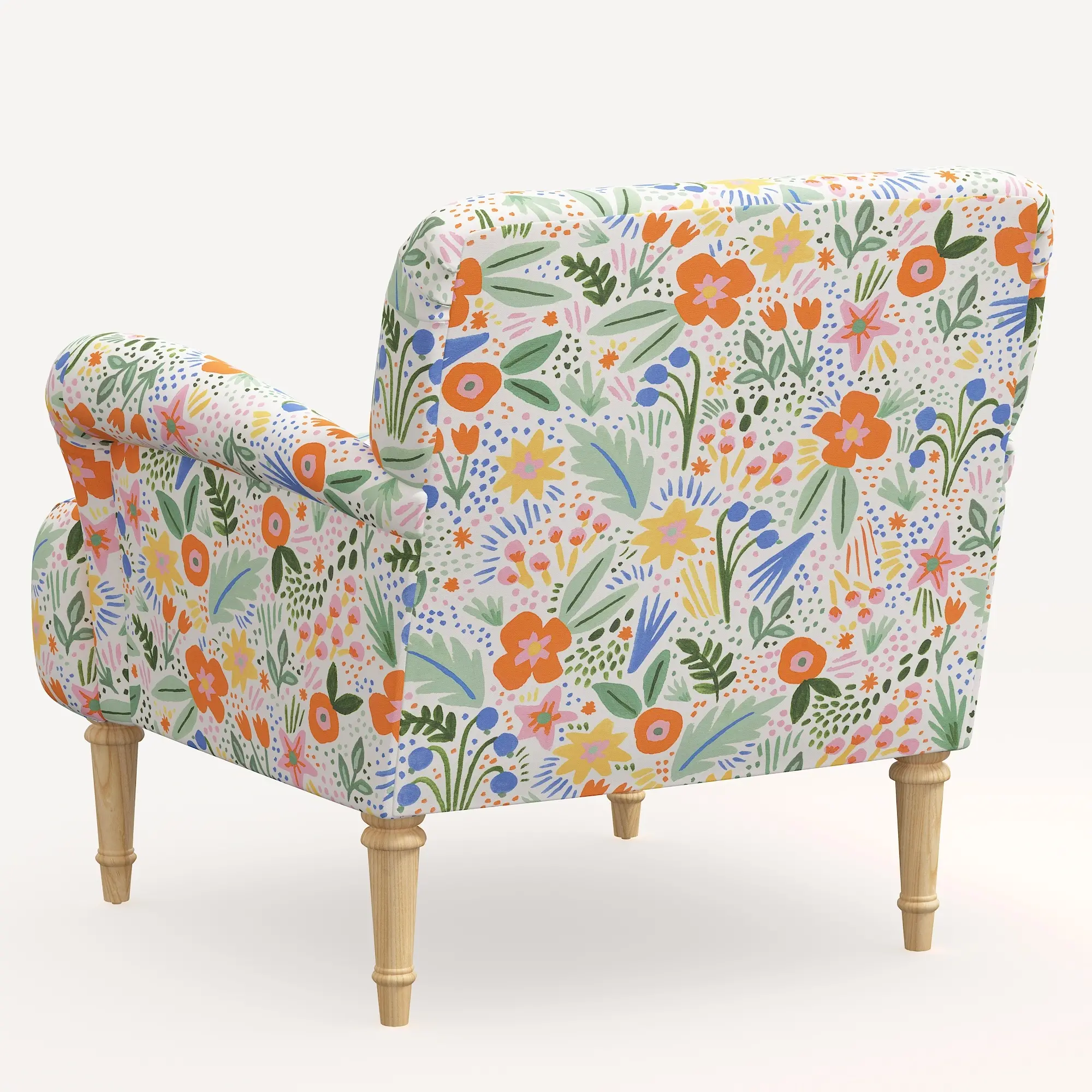 9405NATRPCMRMLTLCB Rifle Paper Co. Bristol Multi Color Floral Accent Chair-4