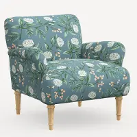 9405NATRPCPNEMRLCB Rifle Paper Co. Bristol Emerald Peonies Accent Chair