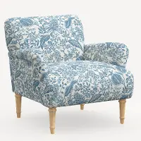9405NATRPCPMBLULCB Rifle Paper Co. Bristol Blue Pomegranate Accent Chair