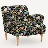 9405NATRPCSTFLBLKLCB Rifle Paper Co. Bristol Black Strawberry Fields Accent Chair