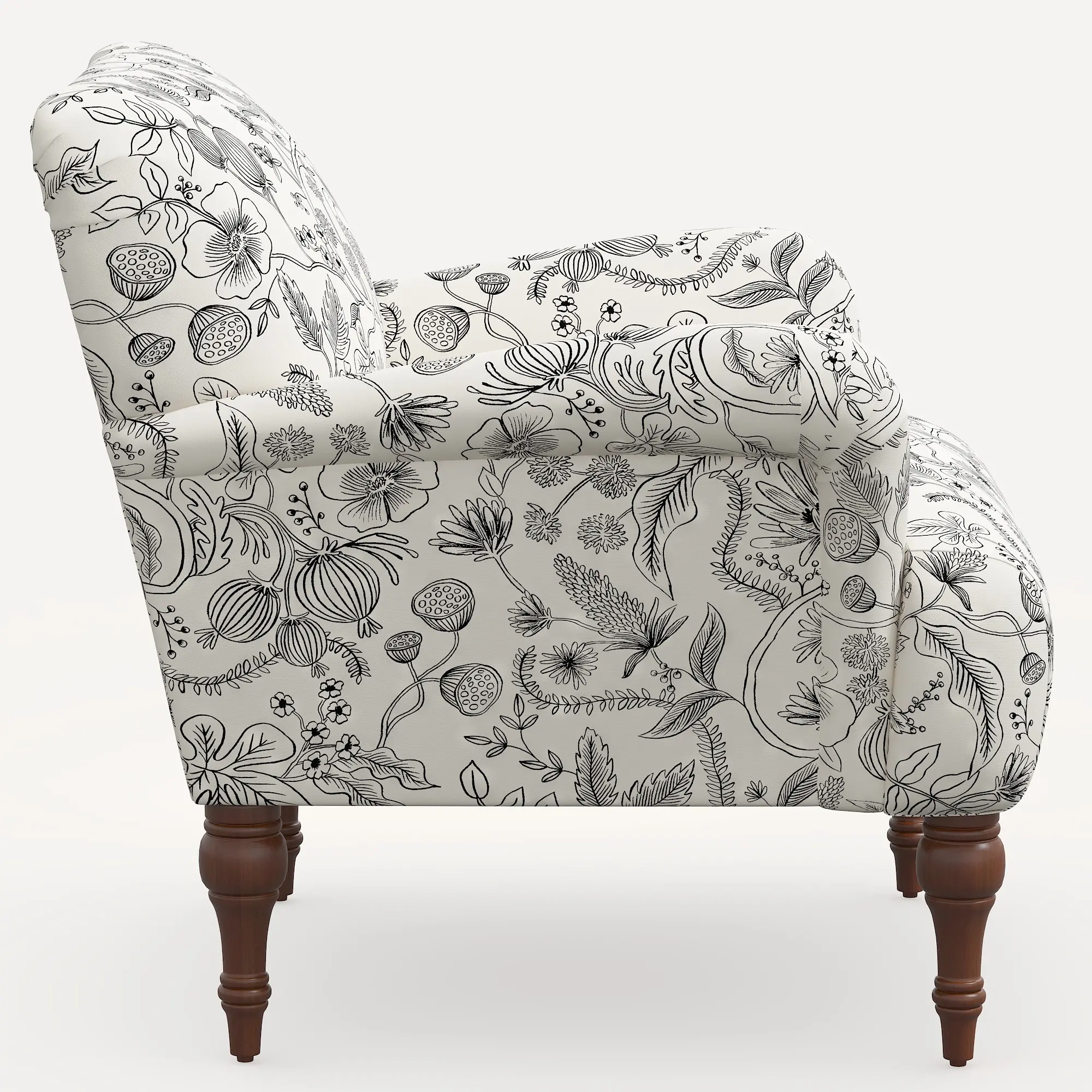 9305RPCAVBLKCRMLCB Rifle Paper Co. Bristol Aviary Cream & Black Accent Chair-3
