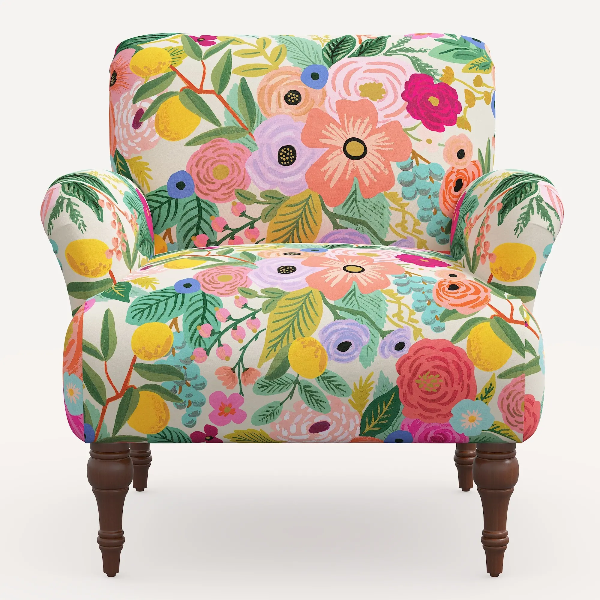 9305RPCGRPRTLCB Rifle Paper Co. Bristol Pink Garden Party Accent Chair-2