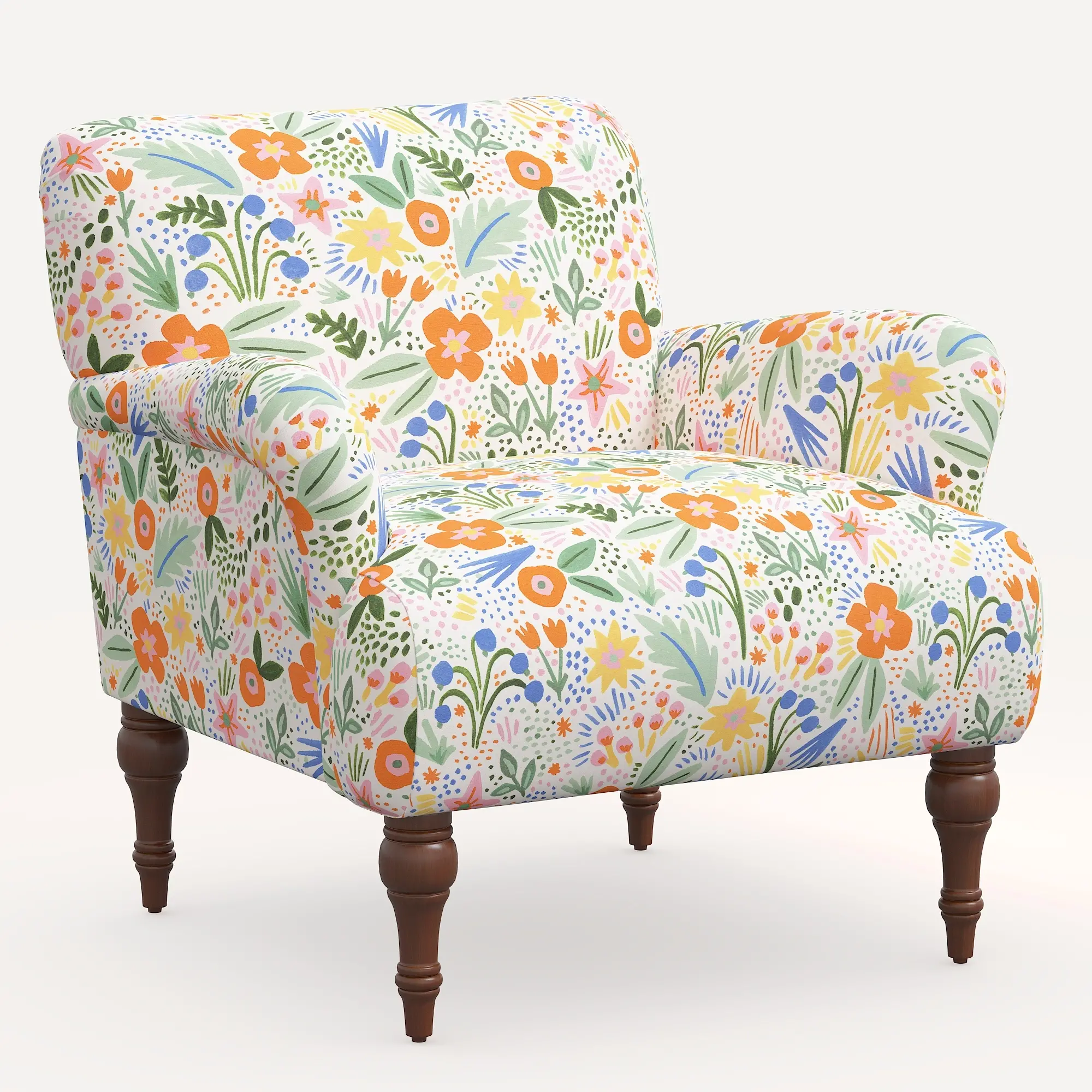 9305RPCMRMLTLCB Rifle Paper Co. Bristol Multi Color Floral Accent Chair-1