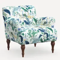 9305RPCPCBLWHLCB Rifle Paper Co. Bristol Blue Peacock Accent Chair