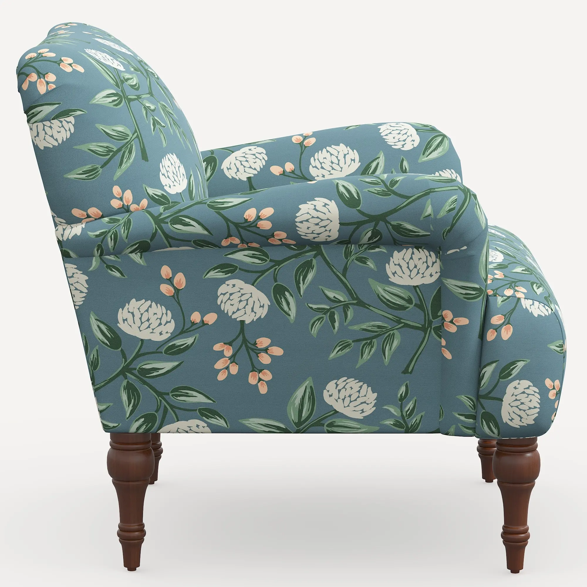 9305RPCPNEMRLCB Rifle Paper Co. Bristol Emerald Peonies Accent Chair-3