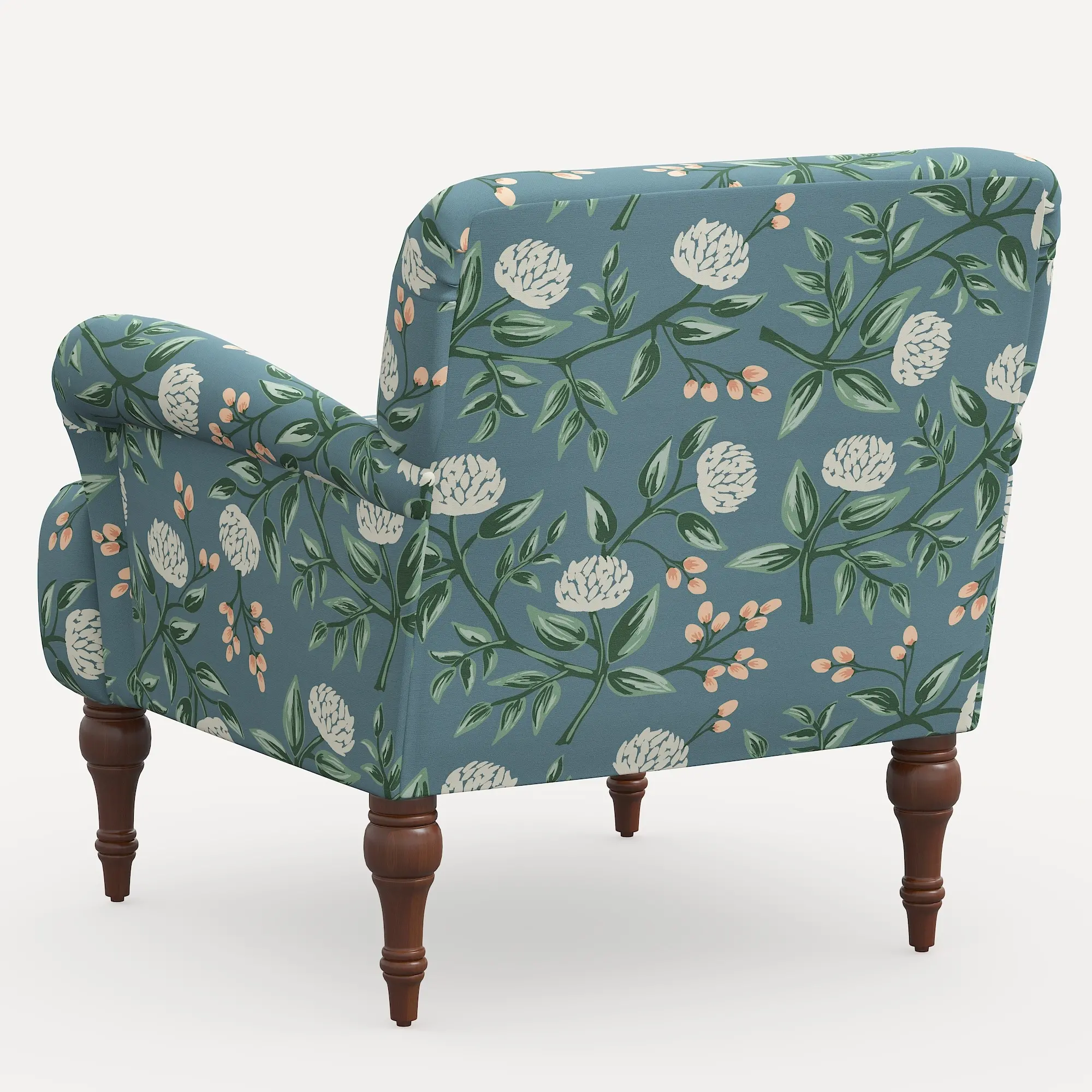 9305RPCPNEMRLCB Rifle Paper Co. Bristol Emerald Peonies Accent Chair-4
