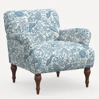 9305RPCPMBLULCB Rifle Paper Co. Bristol Blue Pomegranate Accent Chair