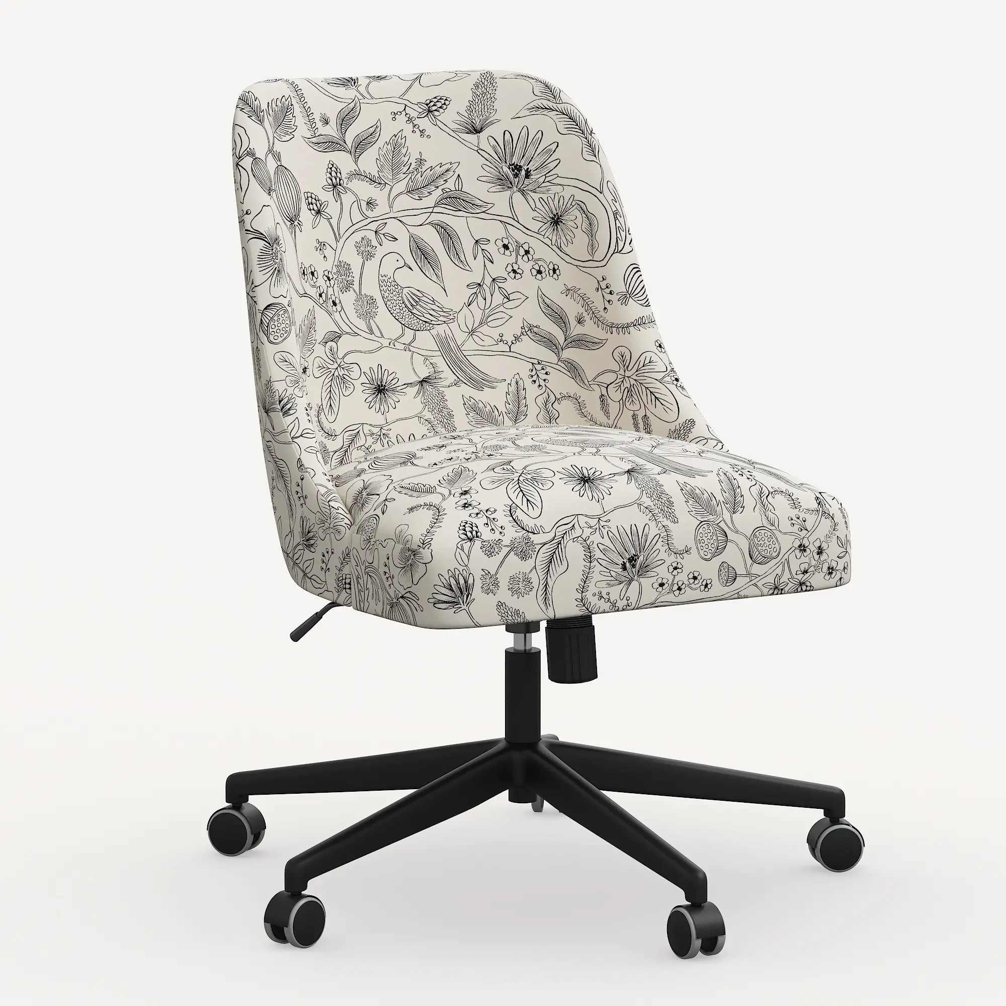 84-9RPCAVBLKCRMLCB Rifle Paper Co. Oxford Aviary Cream & Black Office Chair-1