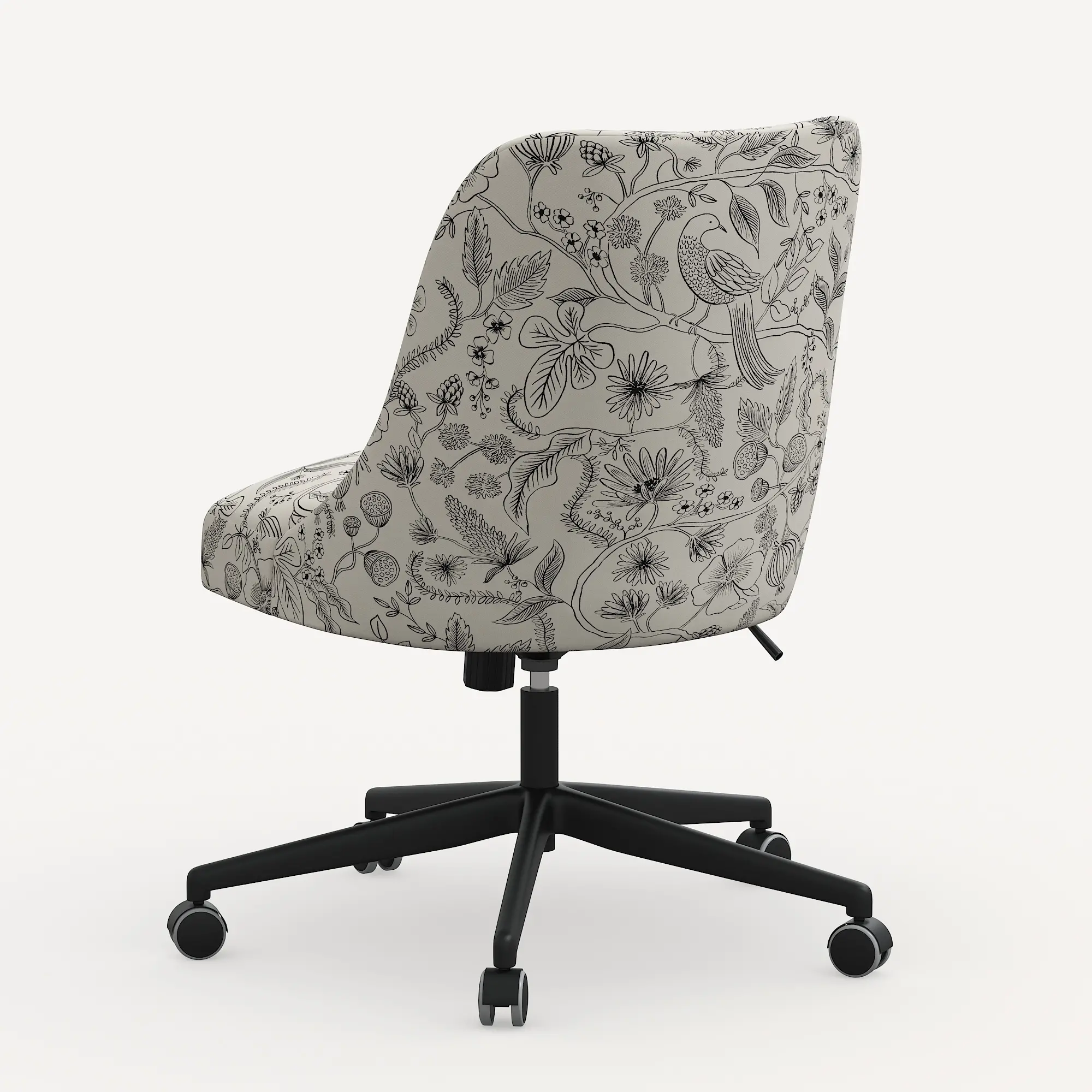 84-9RPCAVBLKCRMLCB Rifle Paper Co. Oxford Aviary Cream & Black Office Chair-3