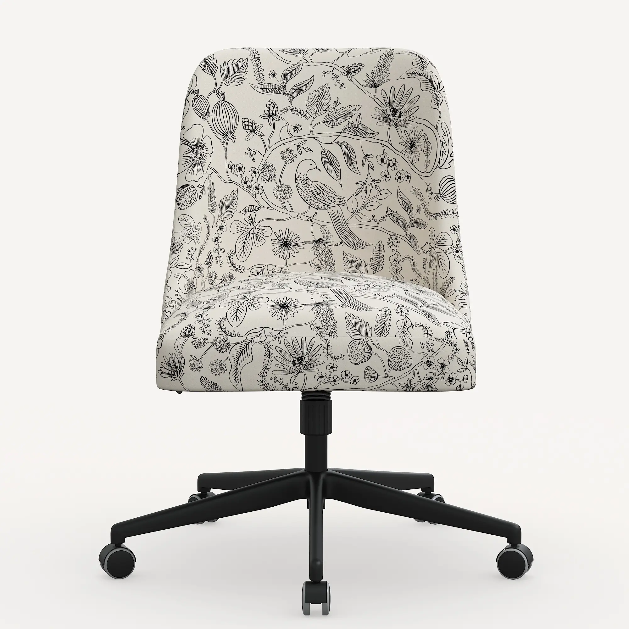 84-9RPCAVBLKCRMLCB Rifle Paper Co. Oxford Aviary Cream & Black Office Chair-4