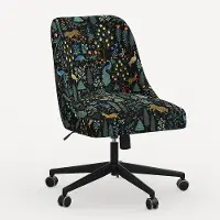 84-9RPCMNBLKLCB Rifle Paper Co. Oxford Menagerie Black Office Chair