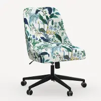 84-9RPCPCBLWHLCB Rifle Paper Co. Oxford Blue Peacock Office Chair