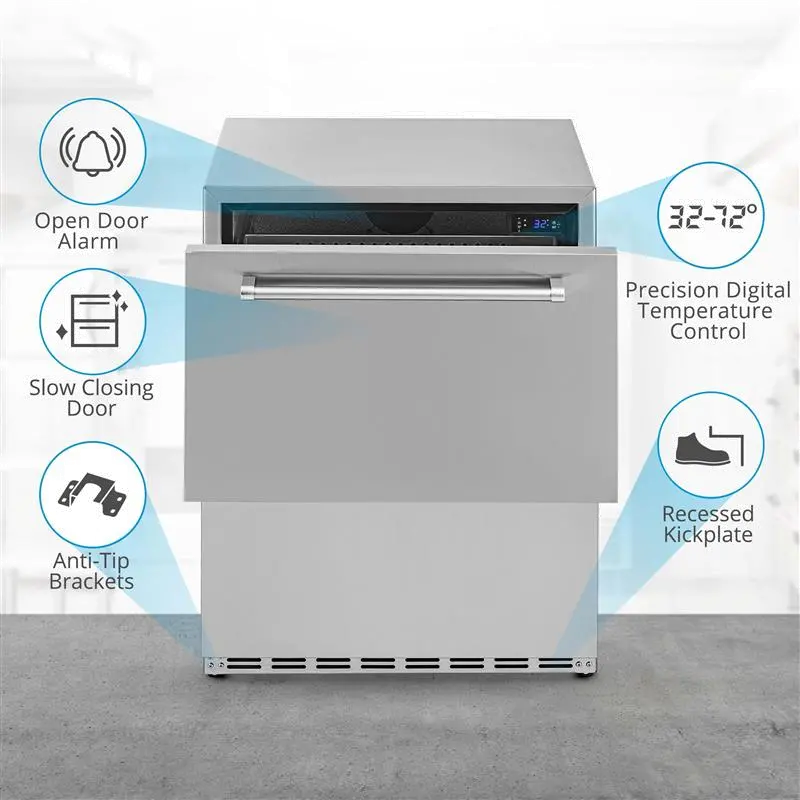 NCR040SS00 NewAir 24  4.0 cu ft Dual Drawer Wine and Beverage Fridge - Stainless Steel-7