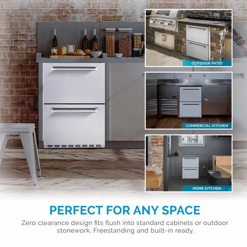 NCR040SS00 NewAir 24  4.0 cu ft Dual Drawer Wine and Beverage Fridge - Stainless Steel-8