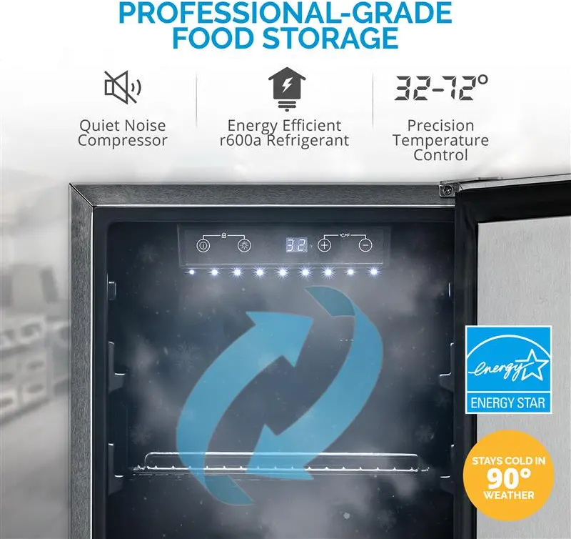 NCR032SS00 NewAir 15  3.2 cu ft Built-in Beverage Refrigerator - Stainless Steel-6