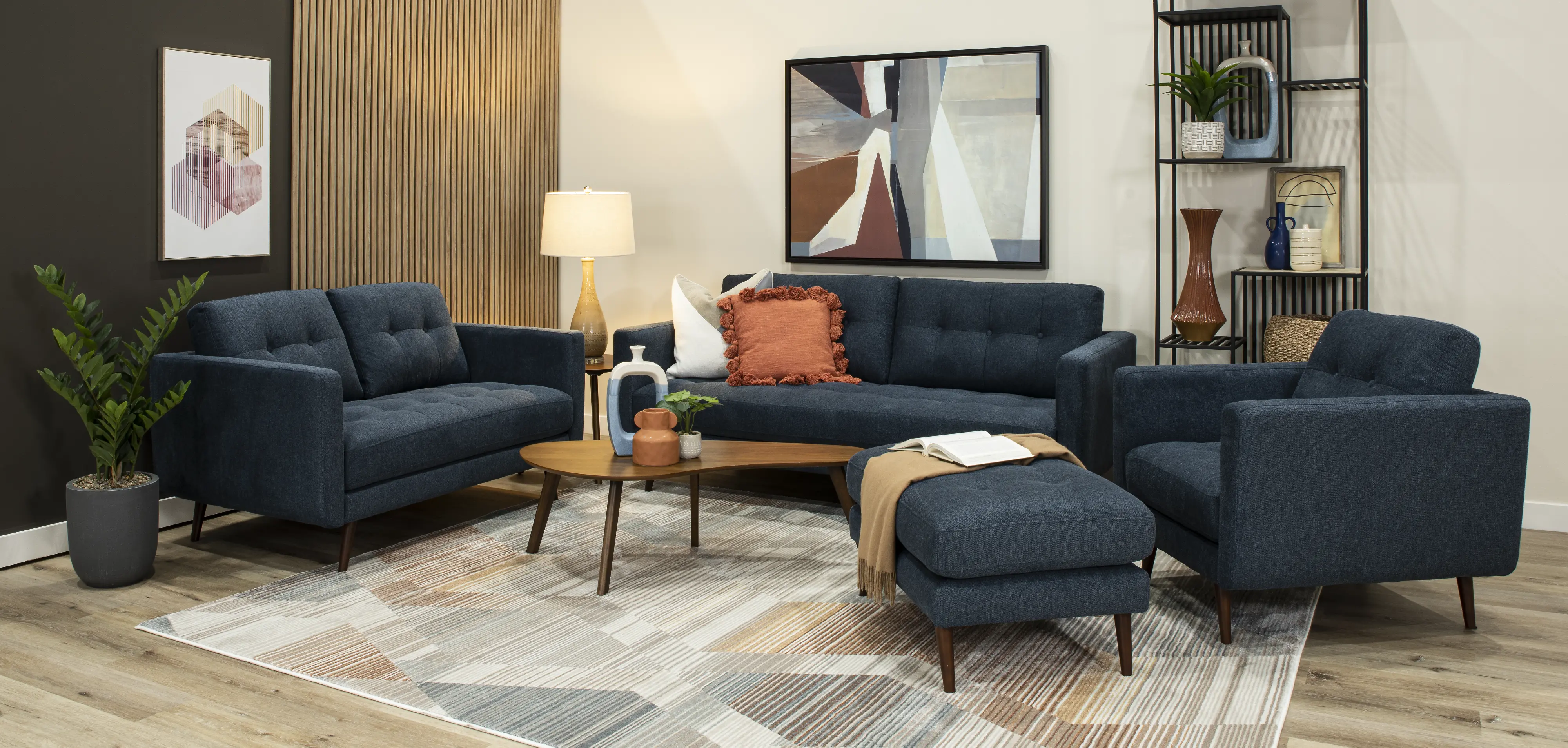 Liverpool Denim Blue Loveseat-1
