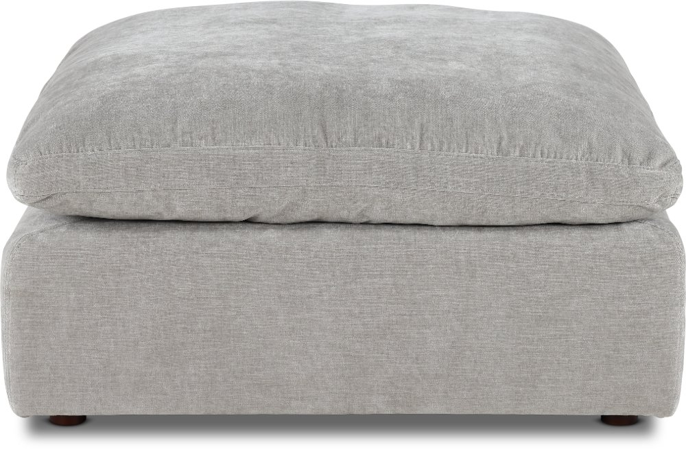 Inez Gray Square Ottoman