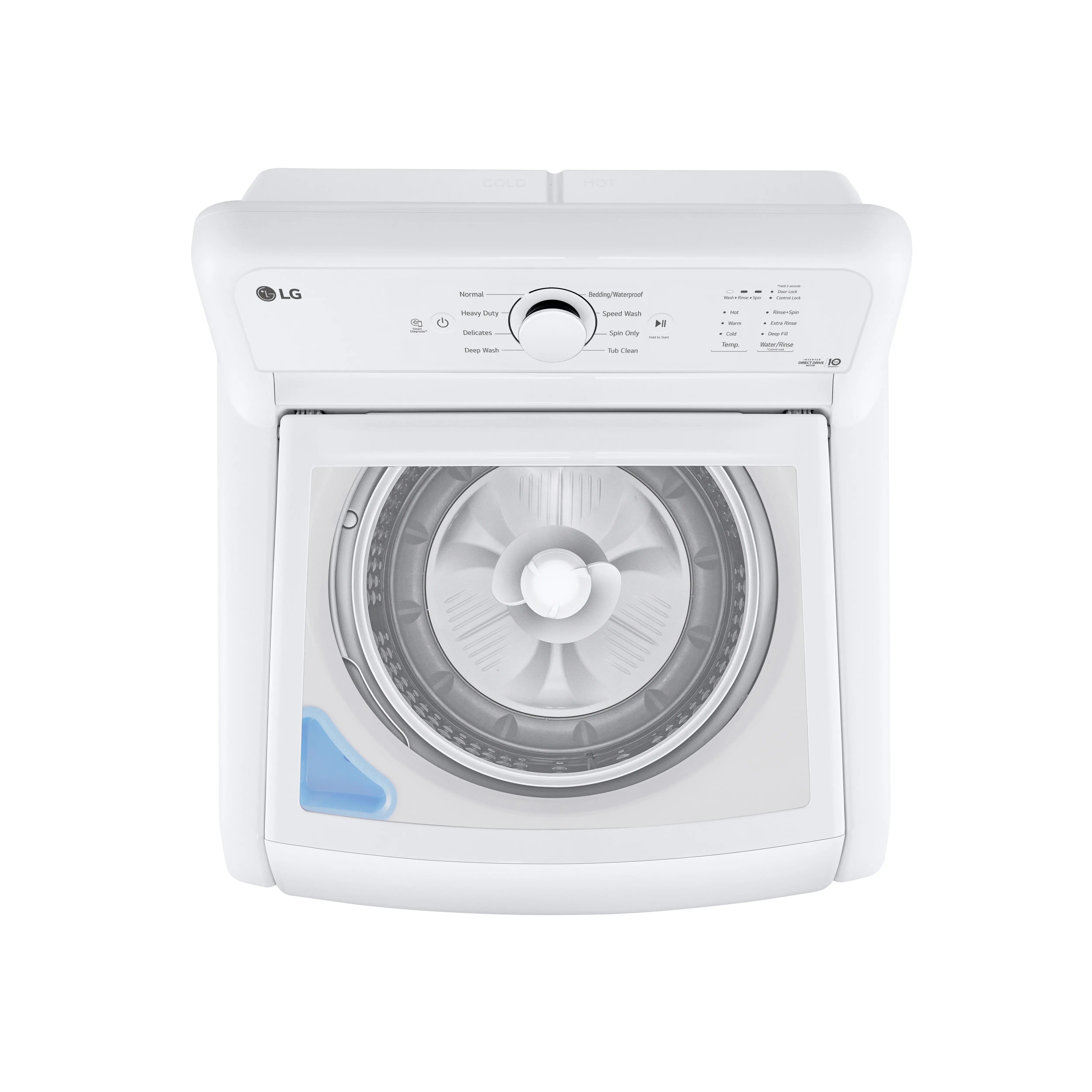 WT6105CW LG 4.1 cu ft Top Load Washer with Agitator - White, 6100W-3