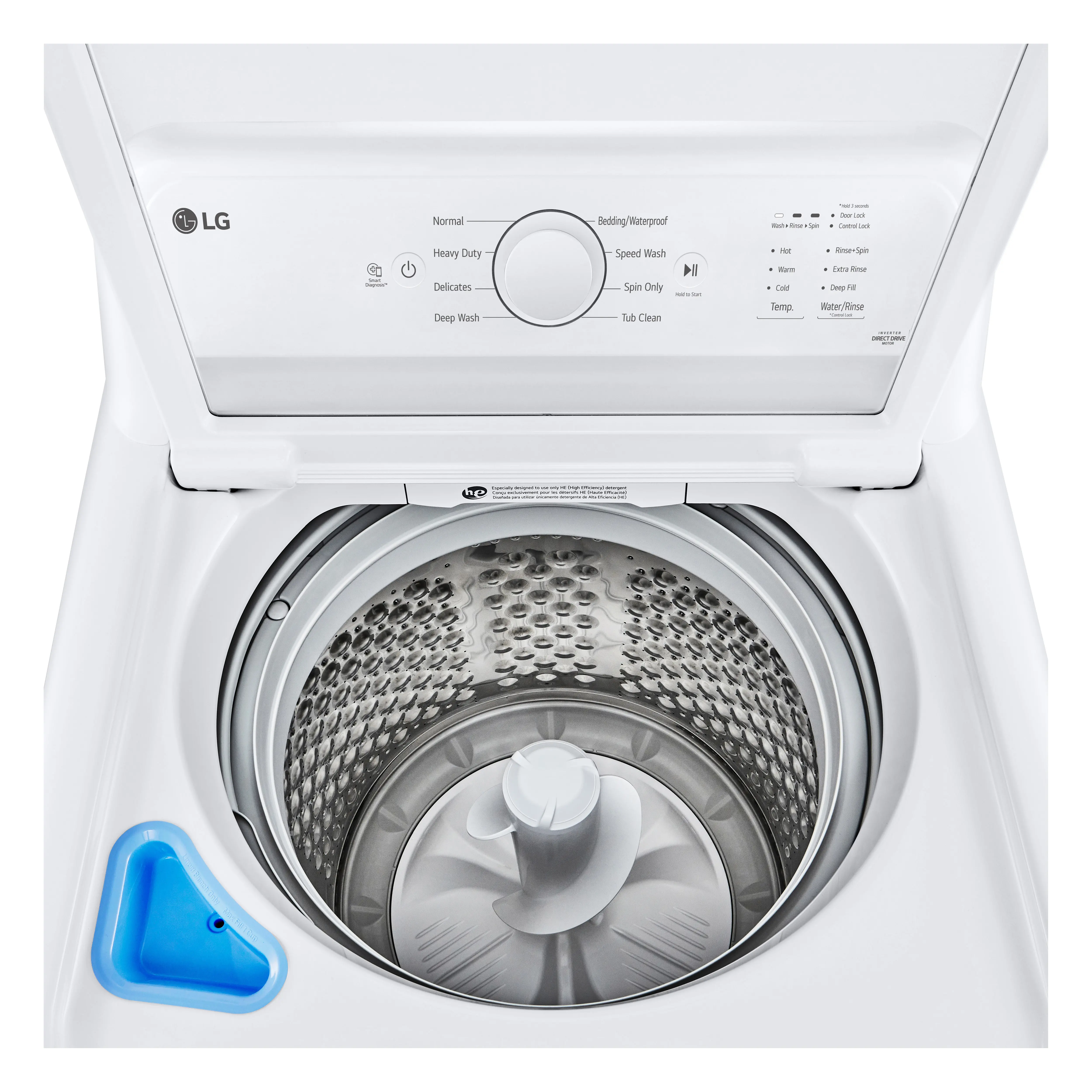 WT6105CW LG 4.1 cu ft Top Load Washer with Agitator - White, 6100W-4