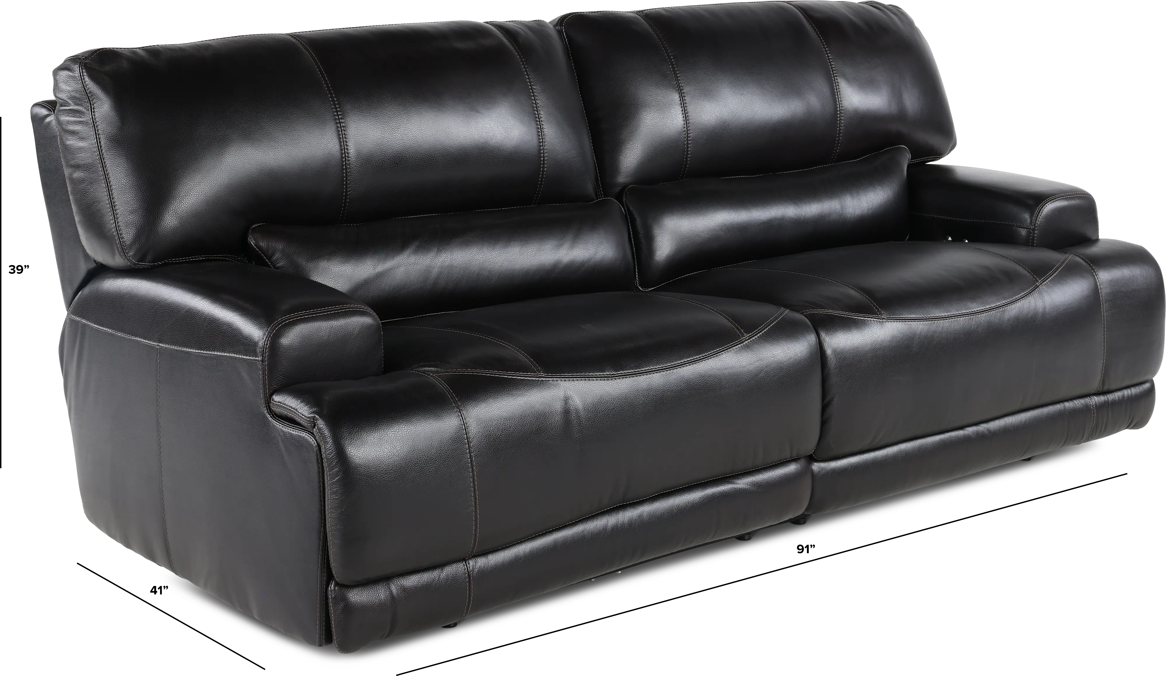 Stampede Blackberry Leather-Match Power Reclining Sofa-3