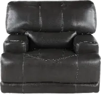 Stampede Charcoal Leather Power Recliner