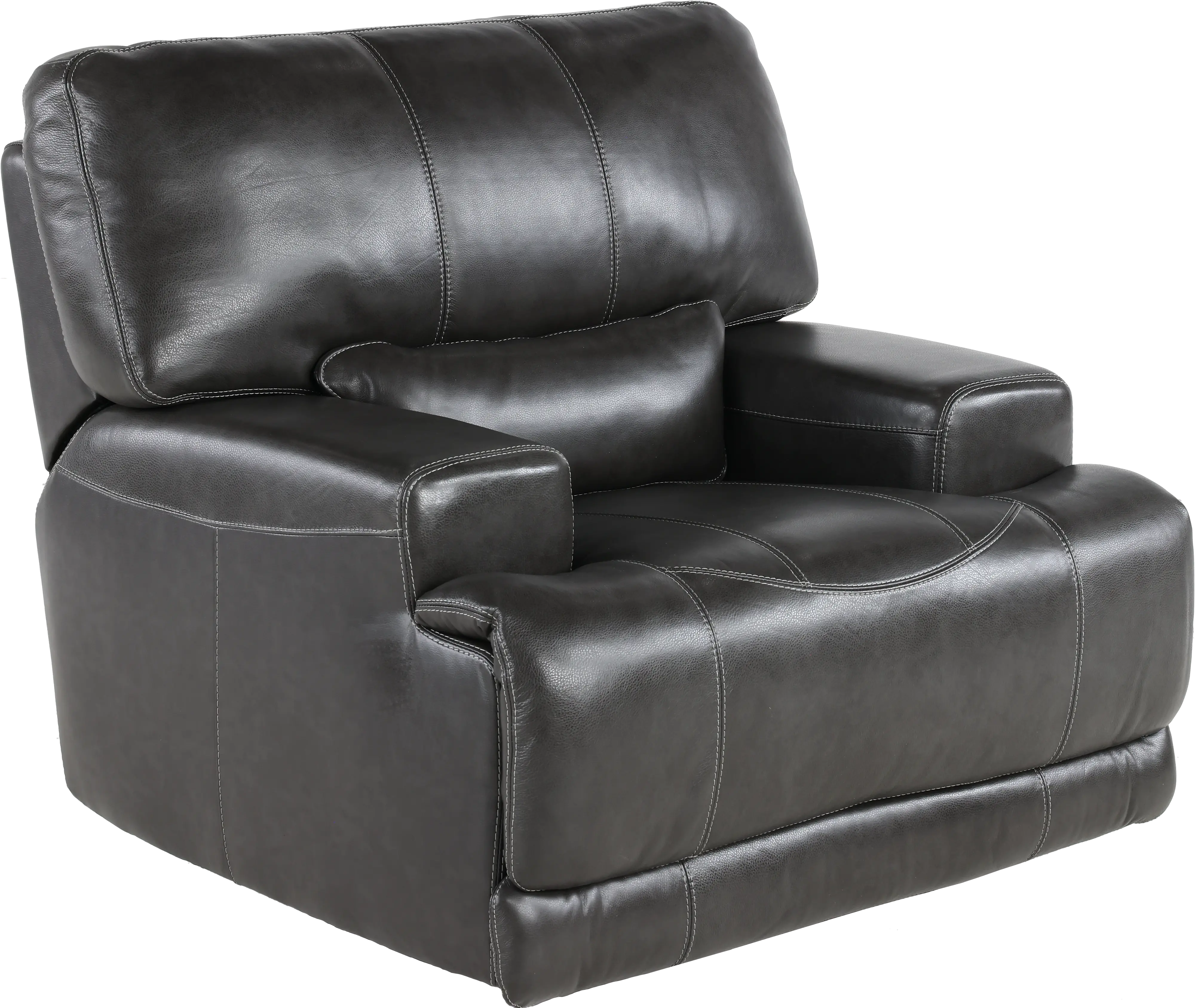 Stampede Charcoal Leather Power Recliner-4