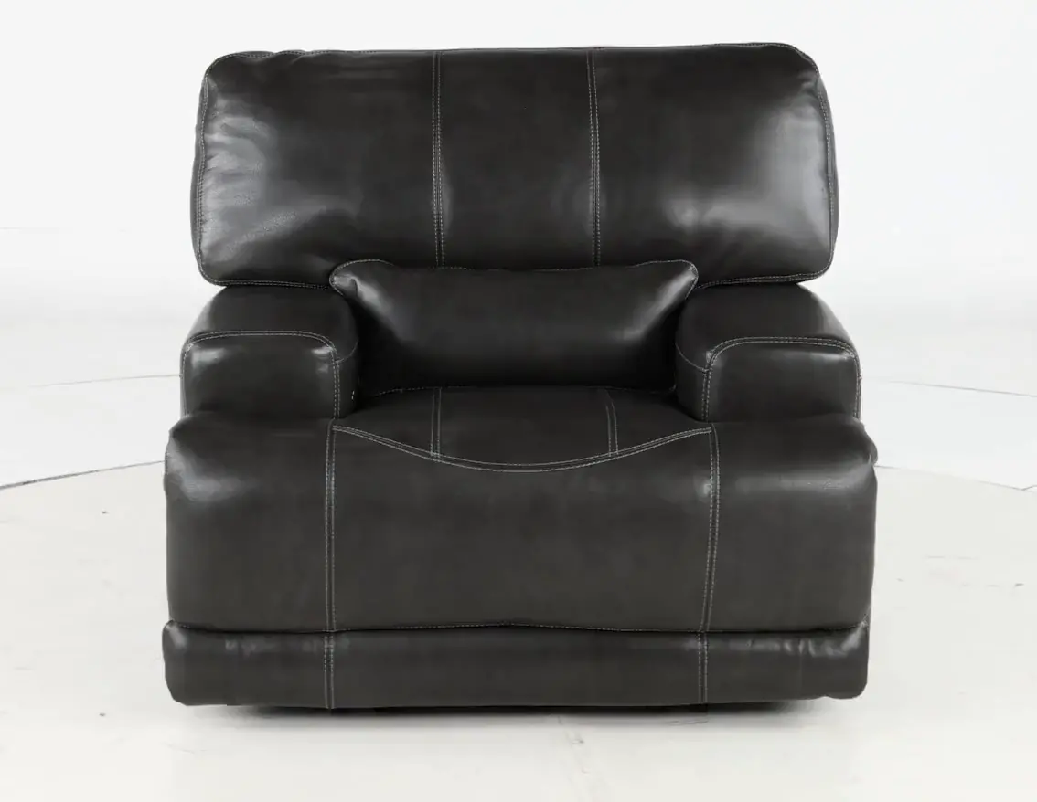 Stampede Charcoal Leather Power Recliner-5
