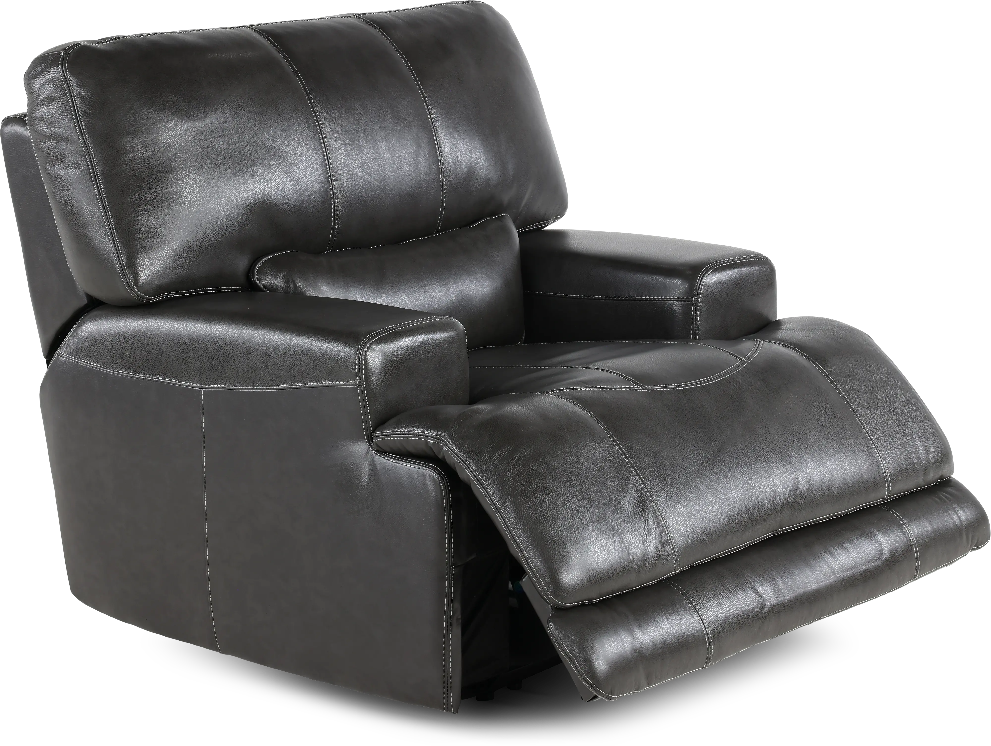 Stampede Charcoal Leather Power Recliner-6