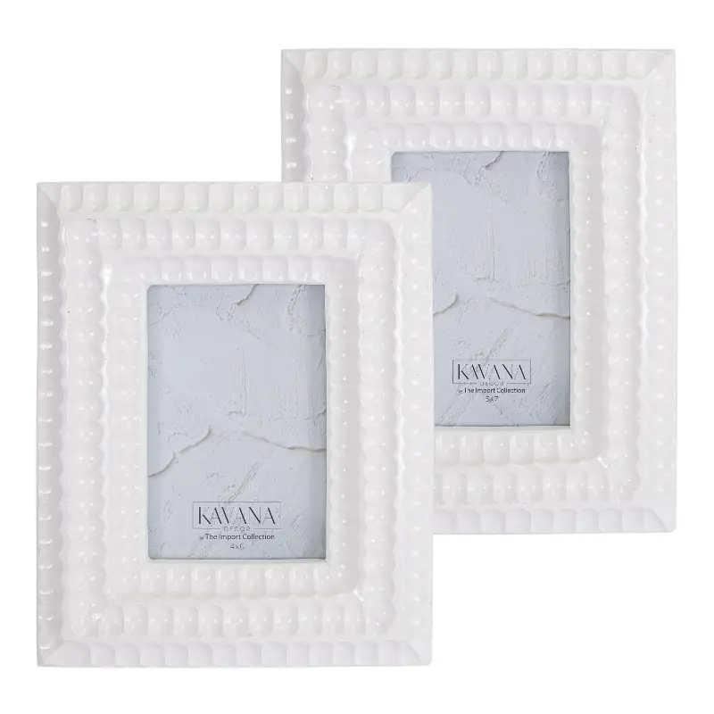 White Beveled 5 x 7 Picture Frame