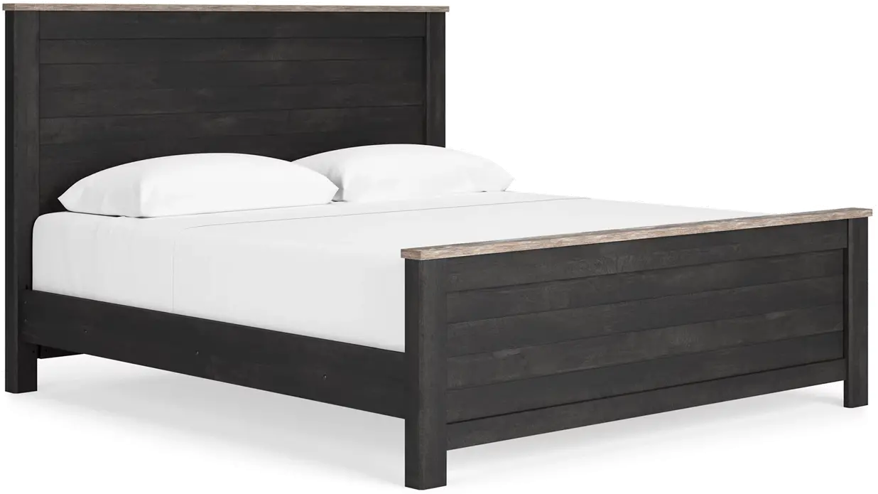 Darkhaven Charcoal Black Queen Bed-1