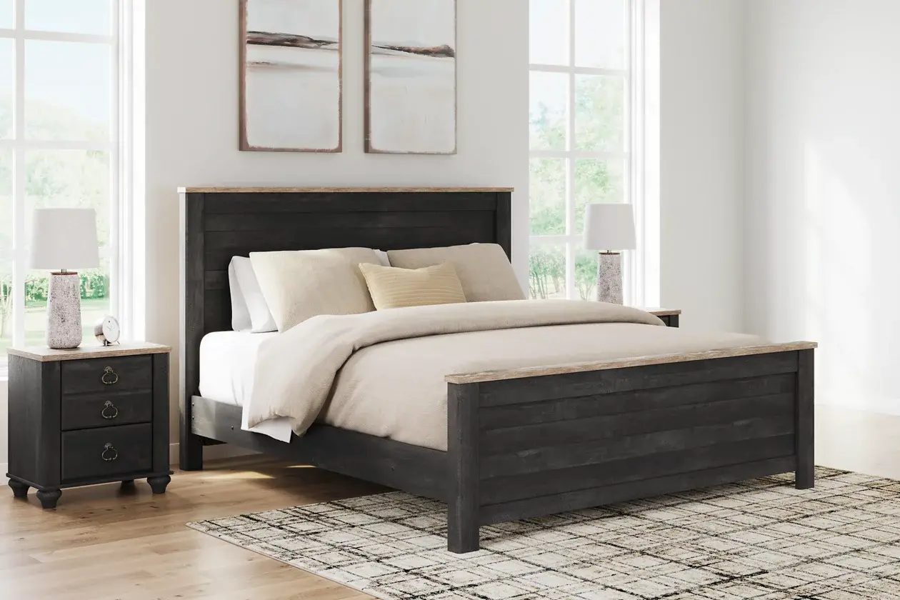 Darkhaven Charcoal Black Queen Bed-2