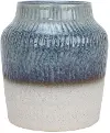 15.5  Beige and Blue Short Vase