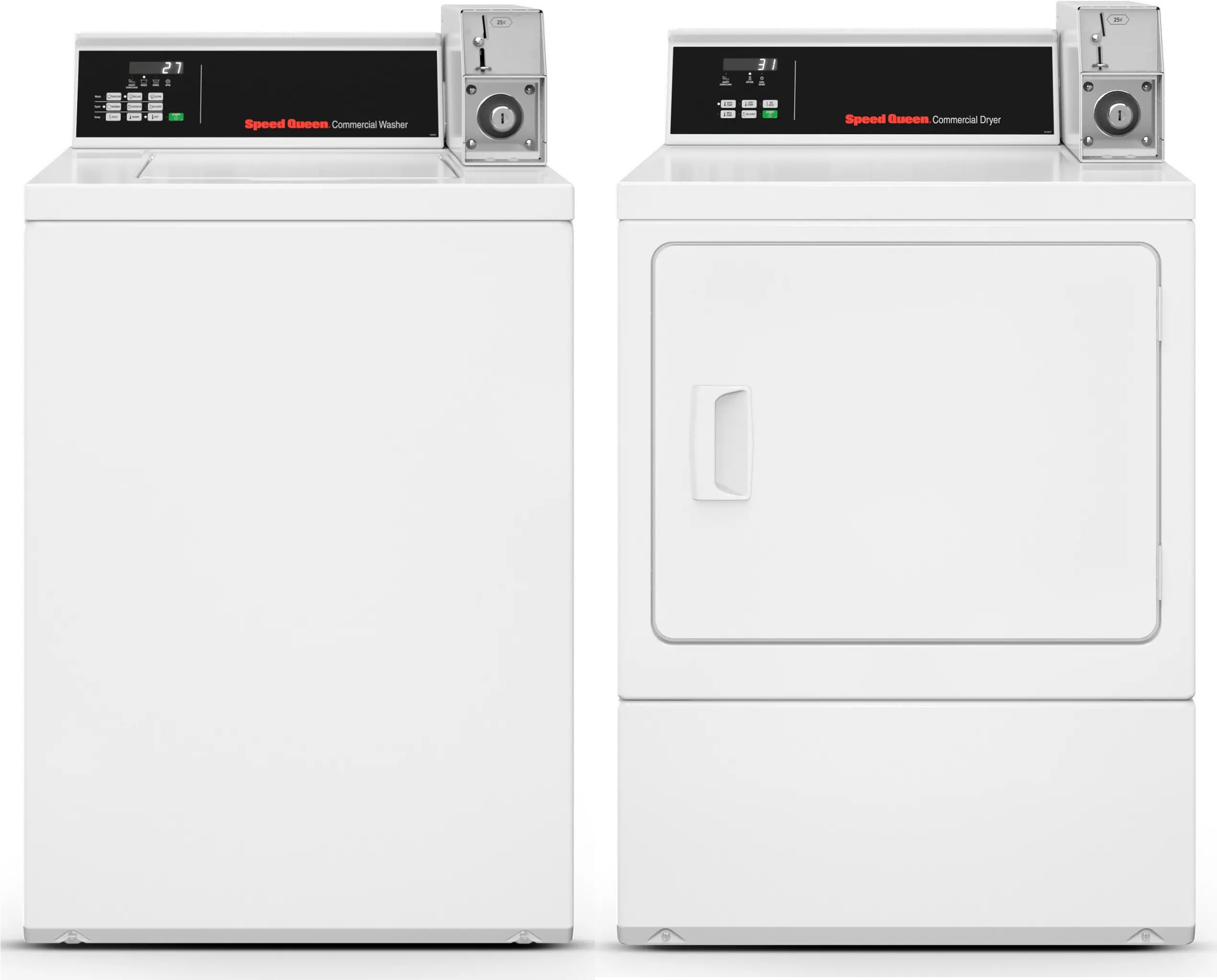 .SPQ-W/W-6000-ELE-PR Speed Queen Coin Operated Electric Washer and Dryer - White-1