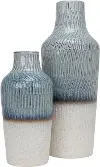 Greda Medium Cream and Blue Vase