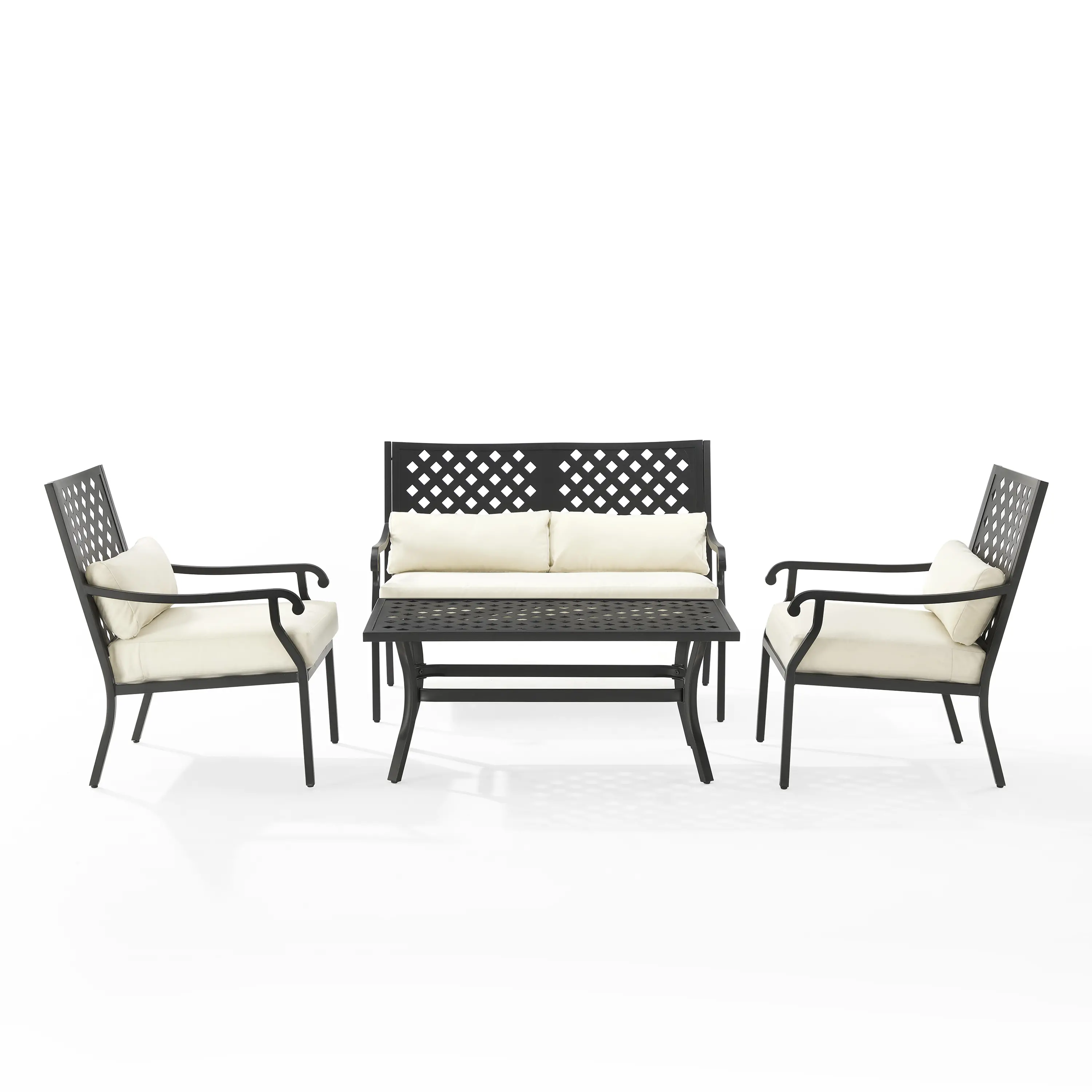 KO70285MB-CR Alistair 4 pc Black and Cream Patio Conversation Set-1