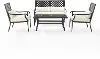 KO70285MB-CR Alistair 4 pc Black and Cream Patio Conversation Set