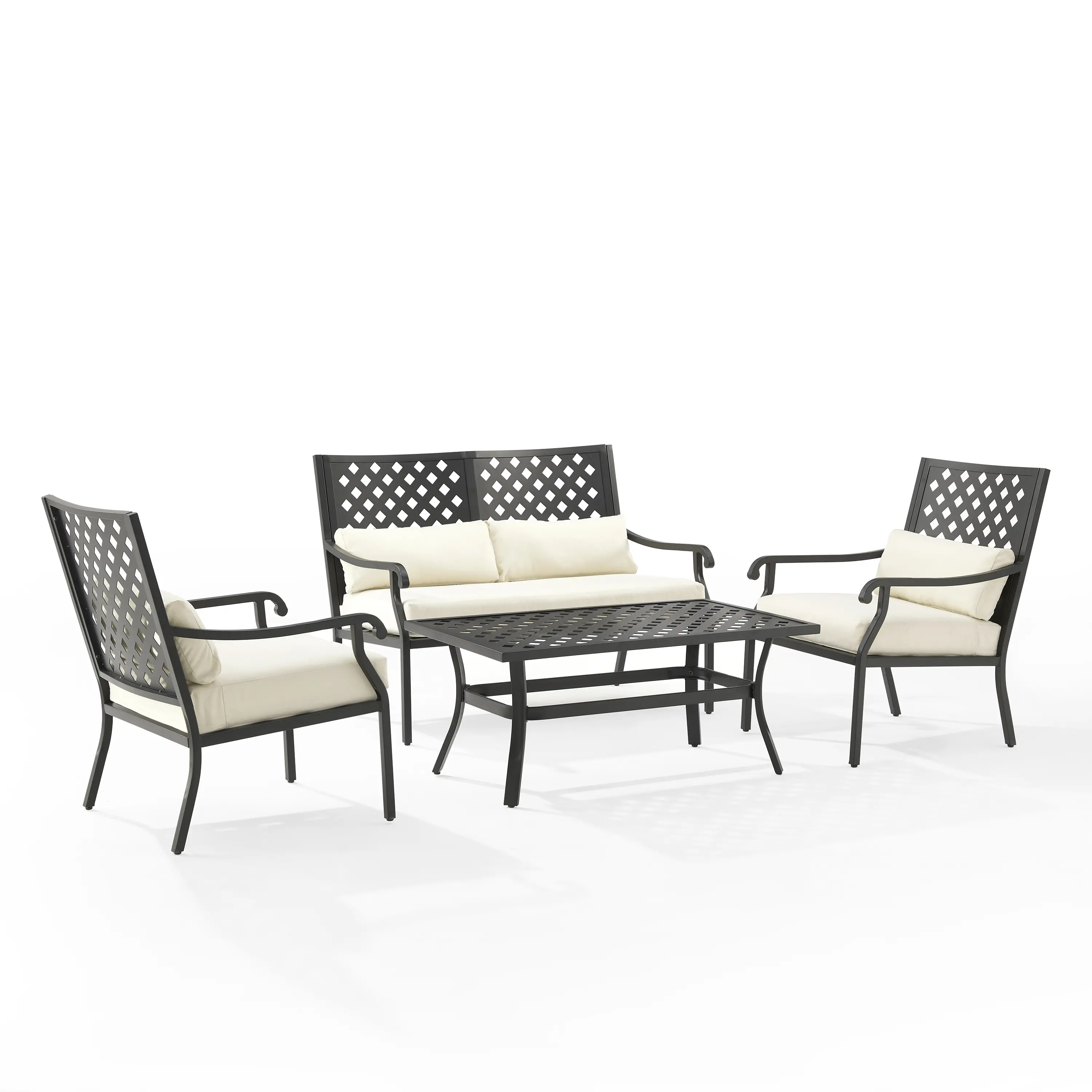 KO70285MB-CR Alistair 4 pc Black and Cream Patio Conversation Set-4