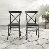 CO6270-MB Astrid Black Metal Patio Dining Chairs, Set of 2