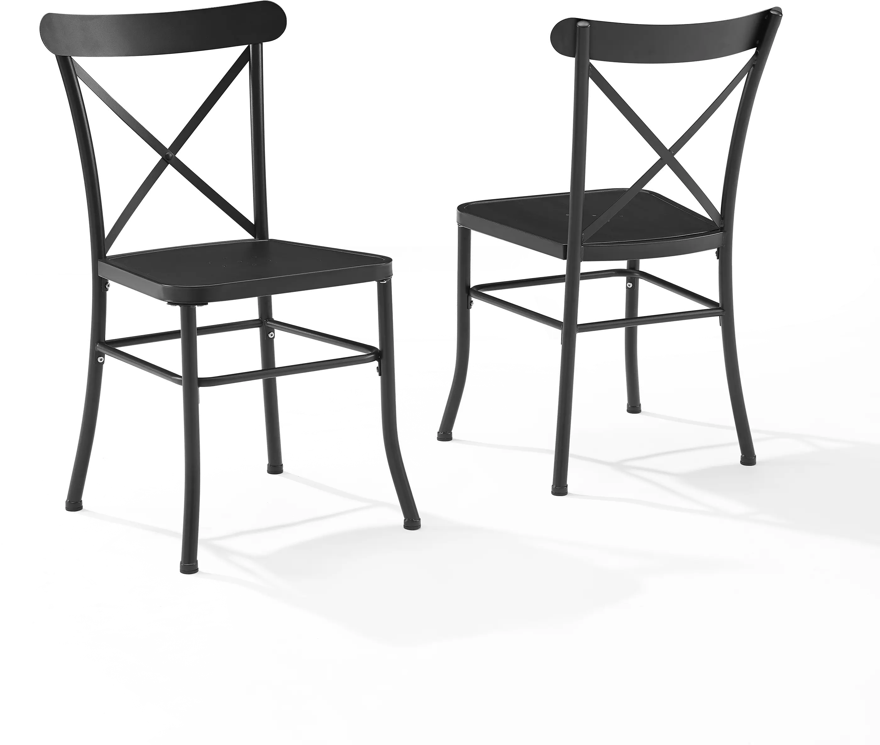 CO6270-MB Astrid Black Metal Patio Dining Chairs, Set of 2-3