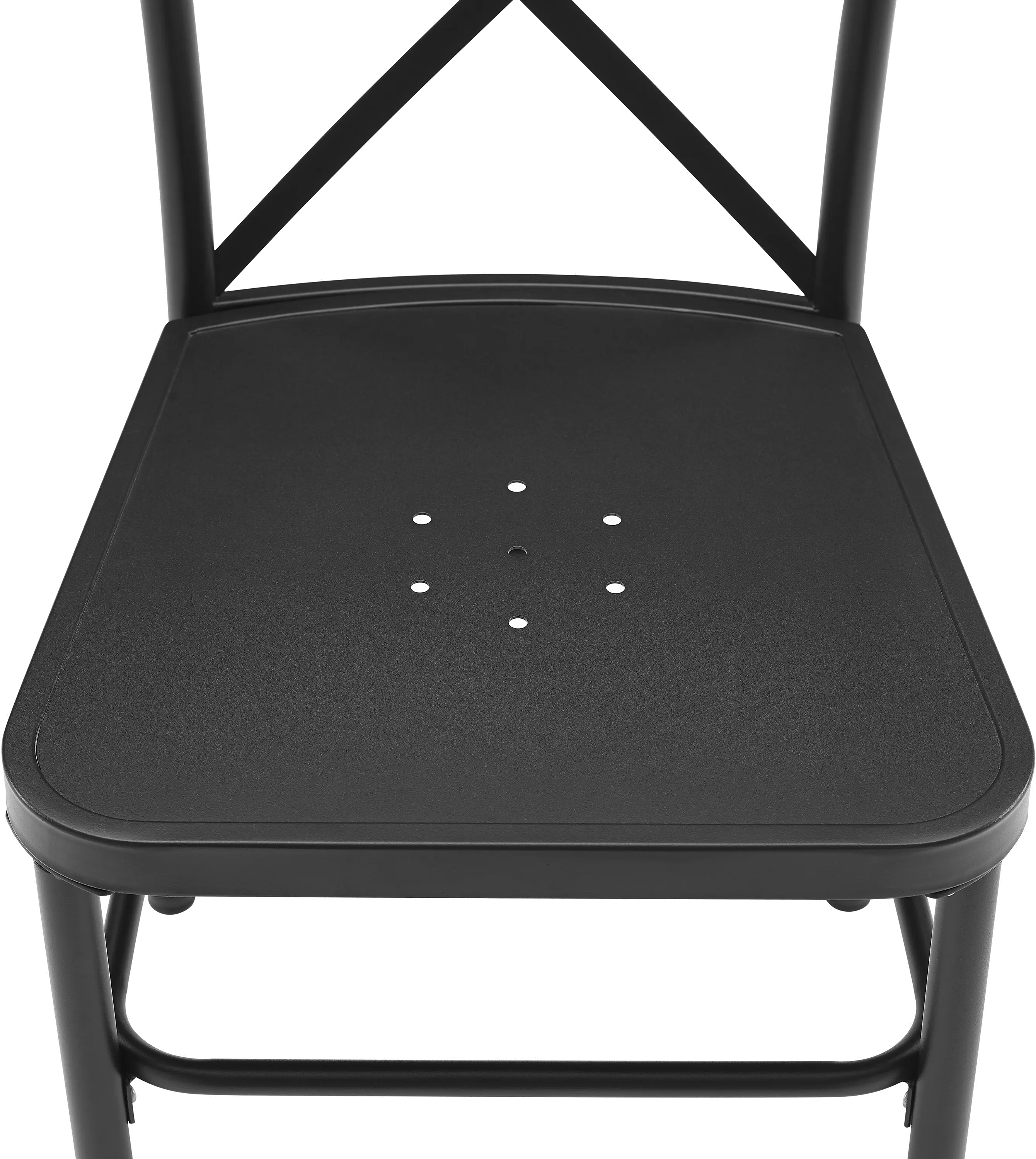 CO6270-MB Astrid Black Metal Patio Dining Chairs, Set of 2-4