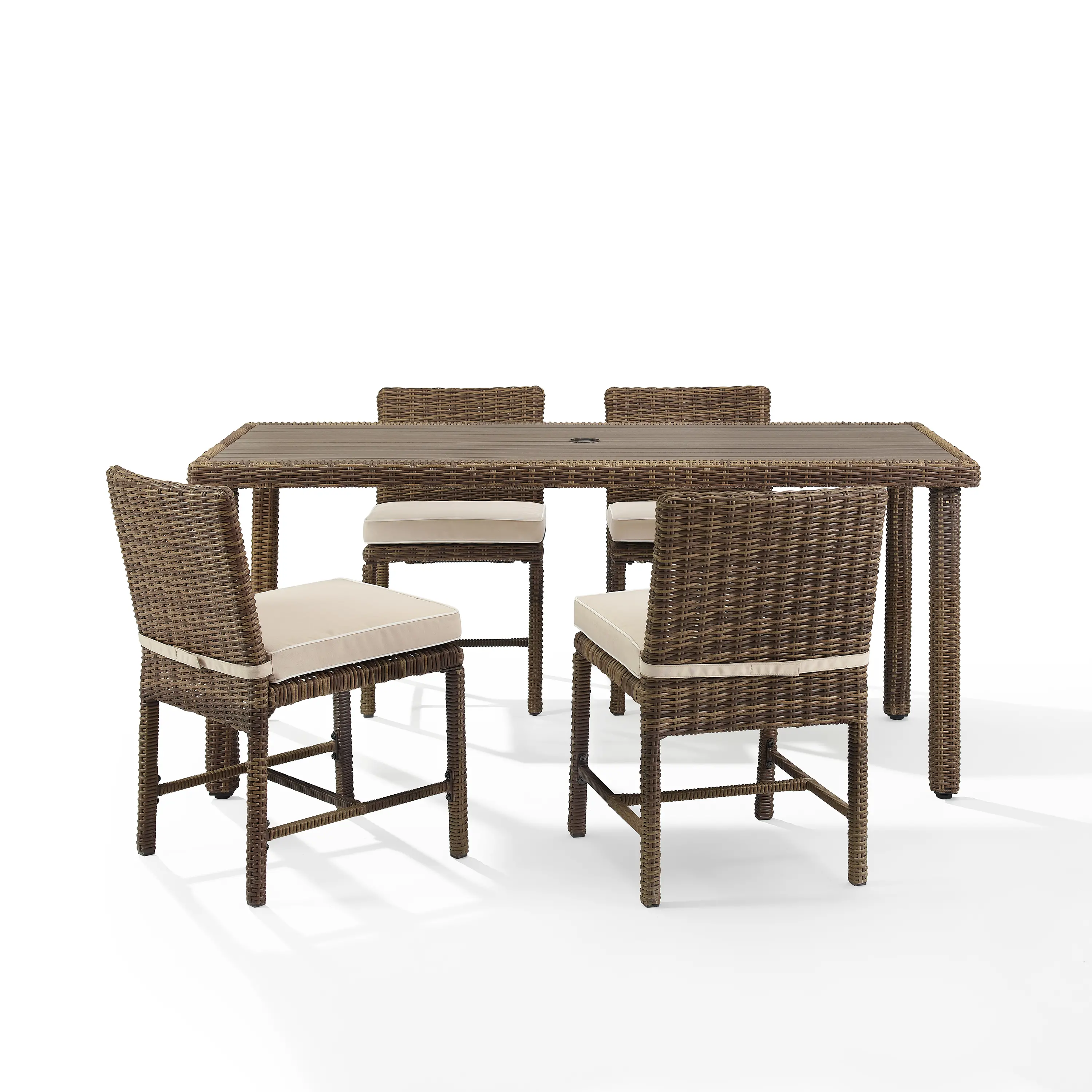KO70427WB-SA Bradenton 5 Piece Beige and Wicker Patio Dining Set-4