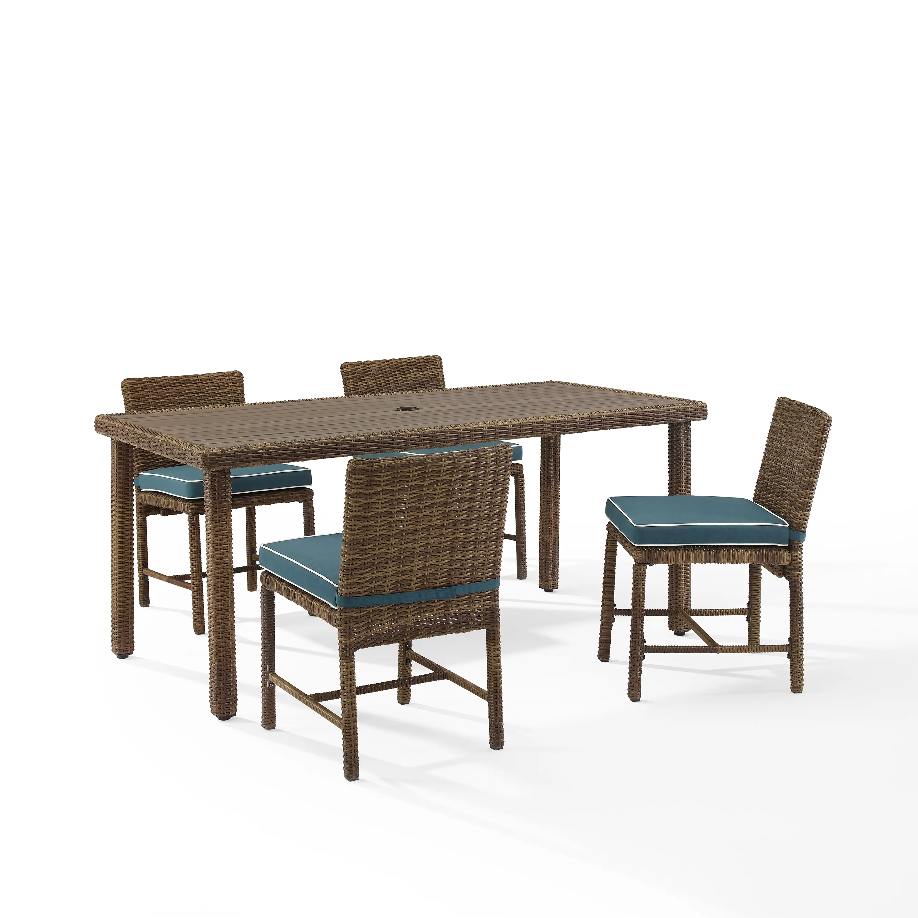KO70427WB-NV Bradenton 5 pc Navy and Wicker Patio Dining Set-2