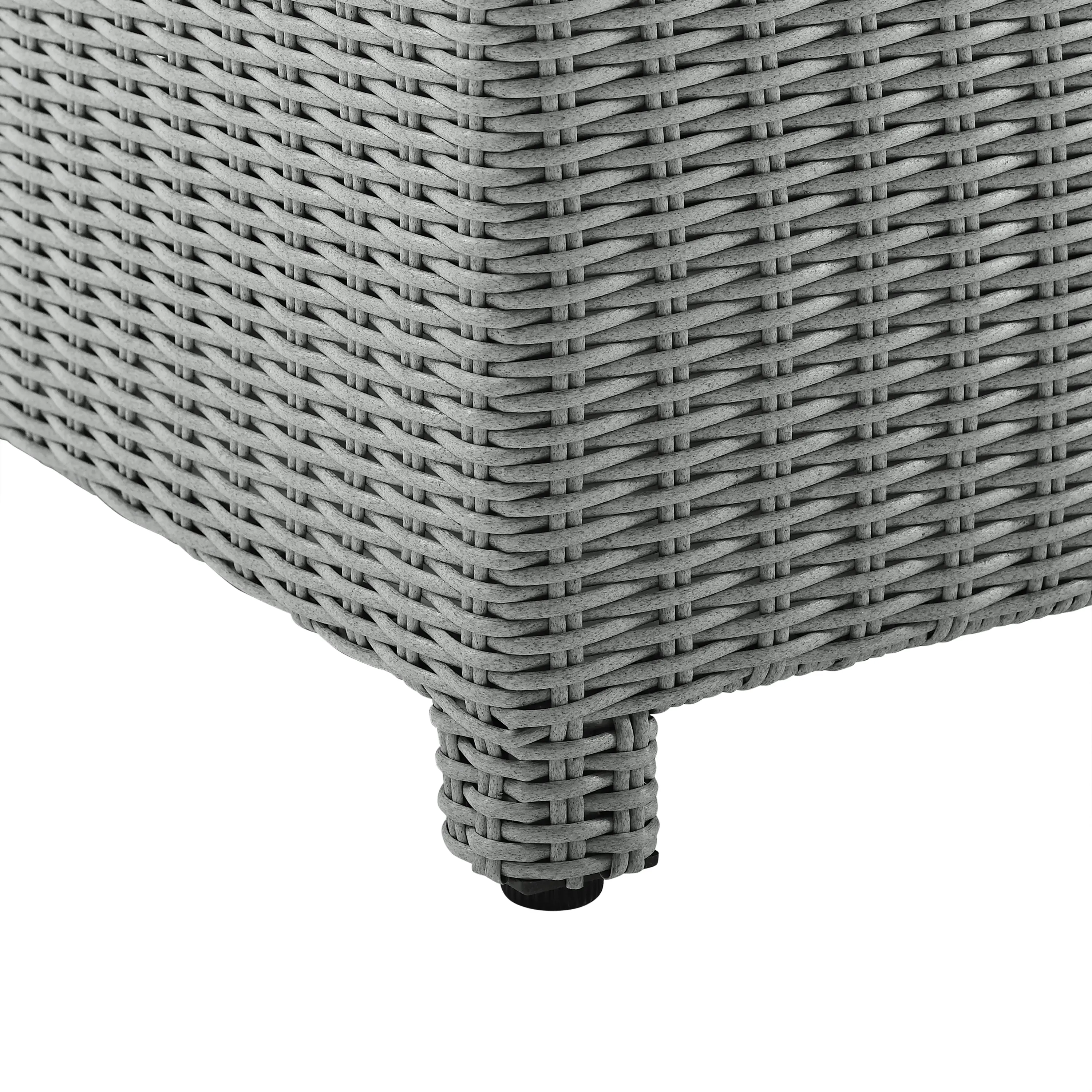 KO70025GY-GY Bradenton 2 Piece Gray and Wicker Loveseat and Table Set-8