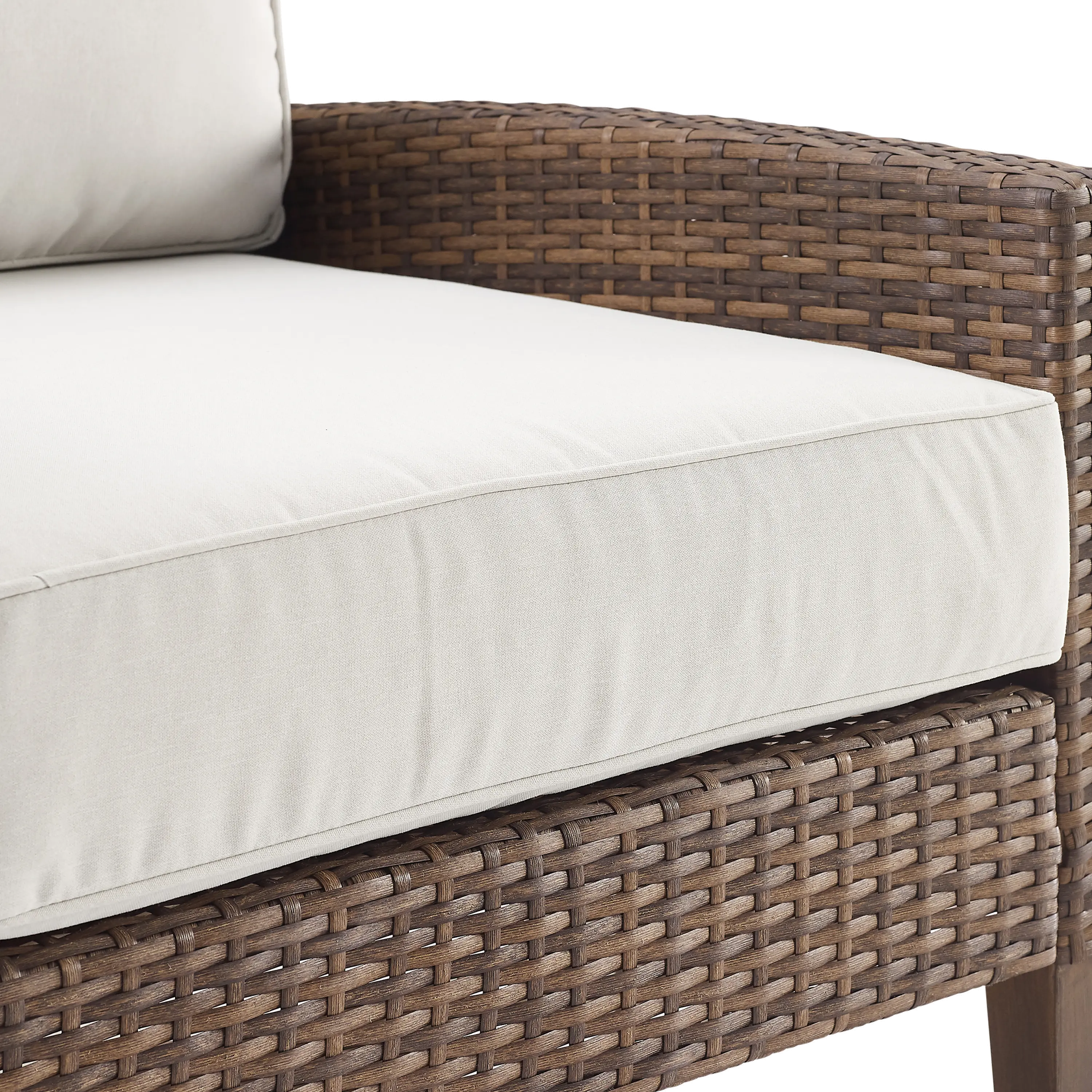 KO70190BR-CR Capella Brown Wicker Patio Sofa and Table Set-5