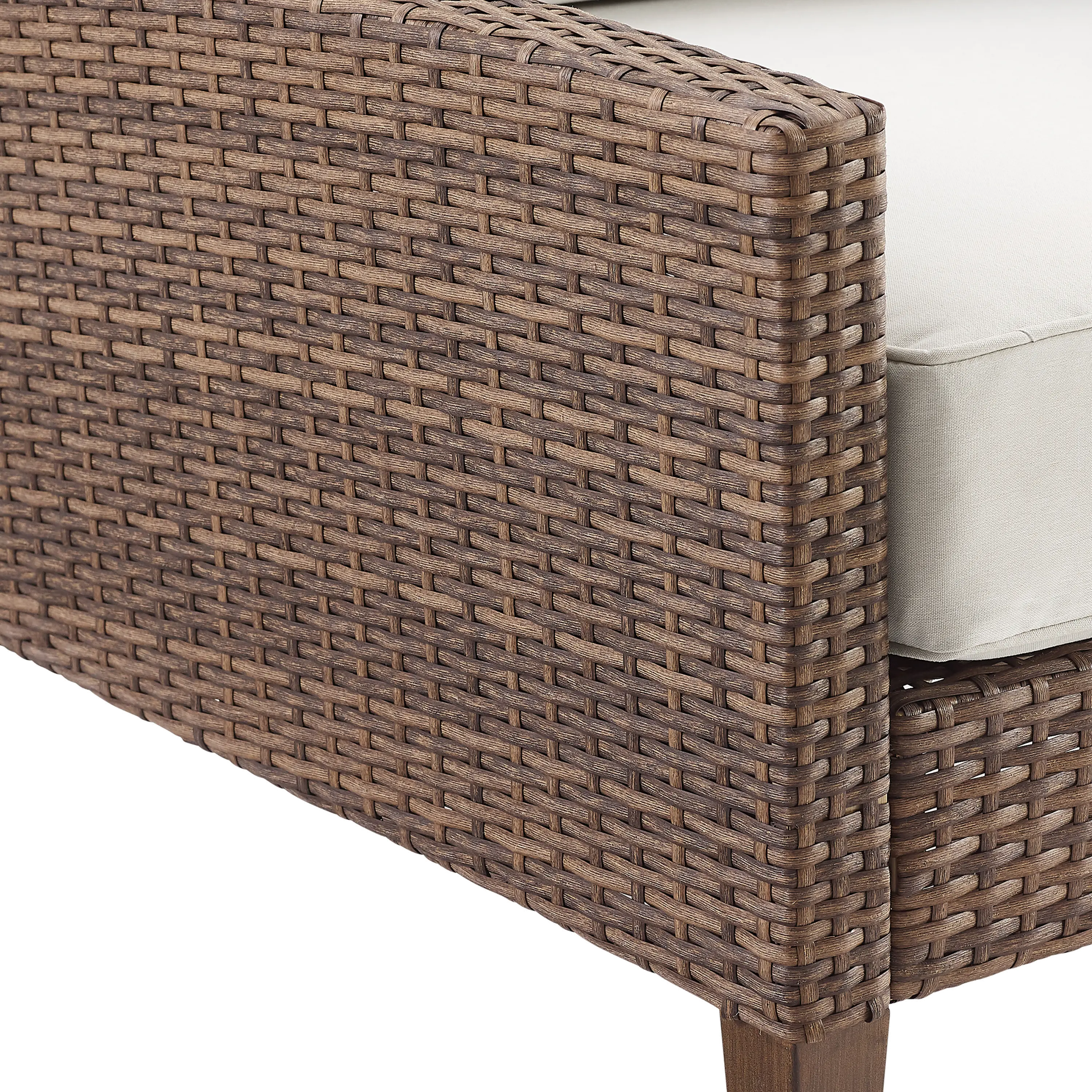 KO70190BR-CR Capella Brown Wicker Patio Sofa and Table Set-6