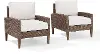 CO7168-BR Capella Brown Wicker Patio Armchairs, Set of 2