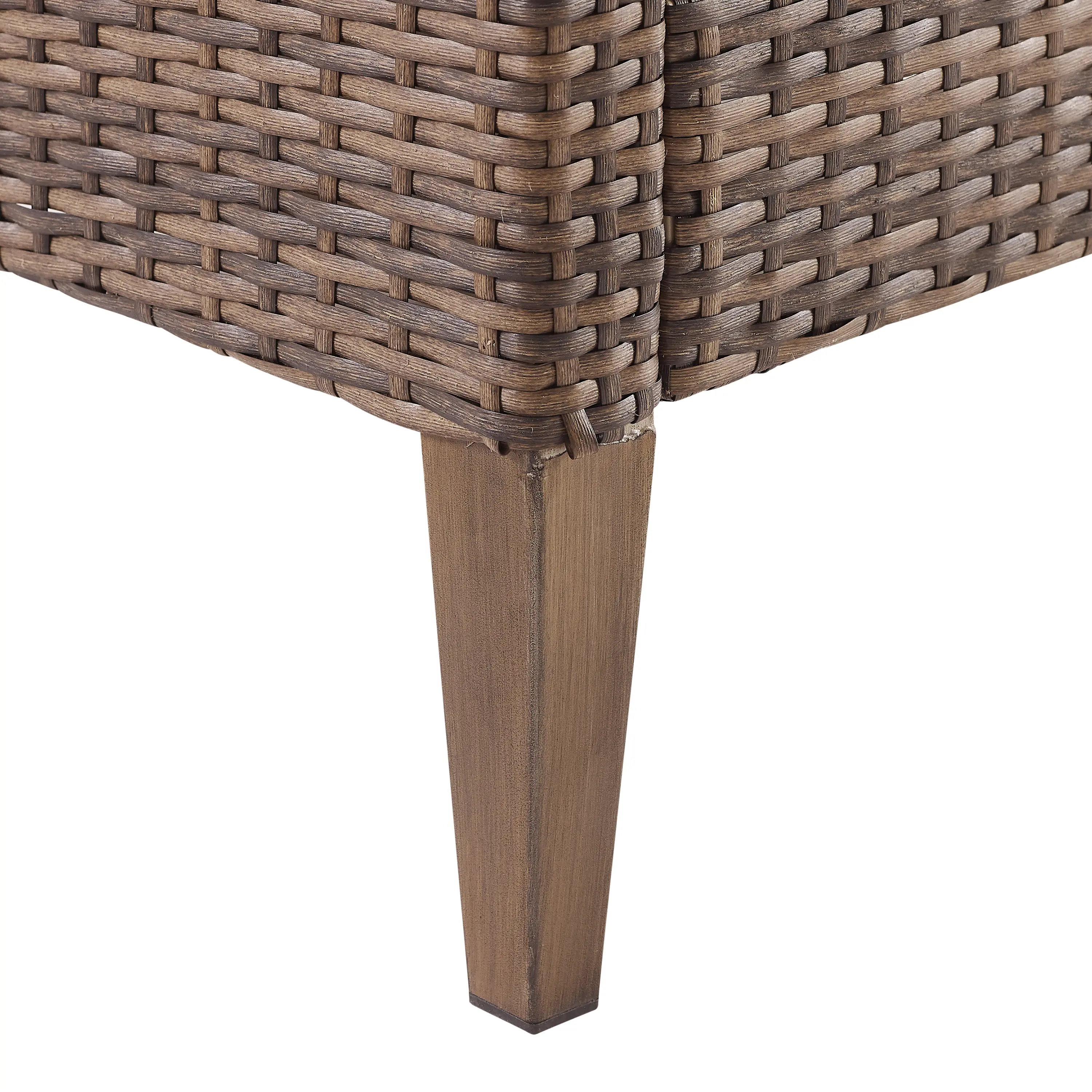 CO7168-BR Capella Brown Wicker Patio Armchairs, Set of 2-7