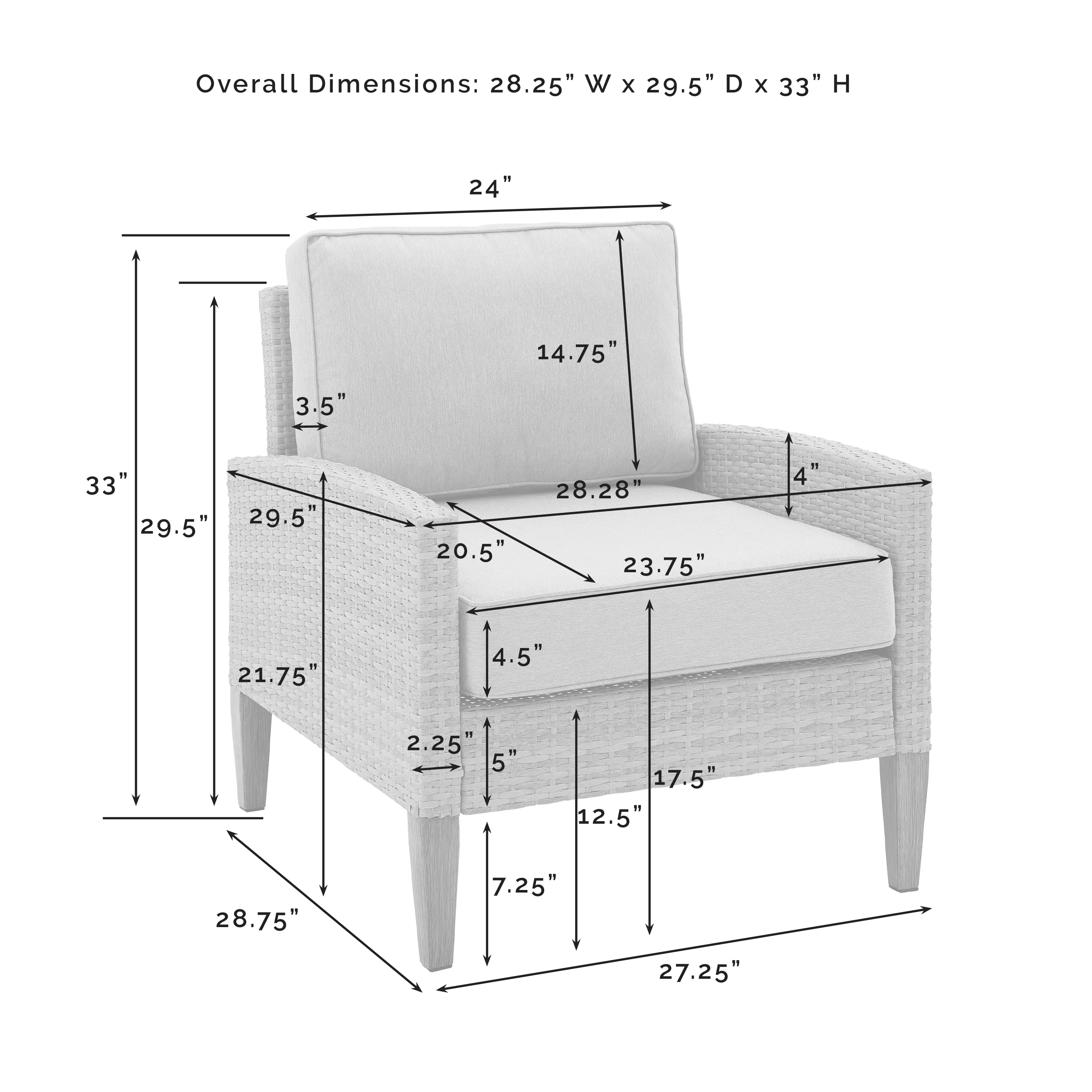 KO70195GY-AC Capella 3 Piece Gray Wicker Patio Armchair Set-12