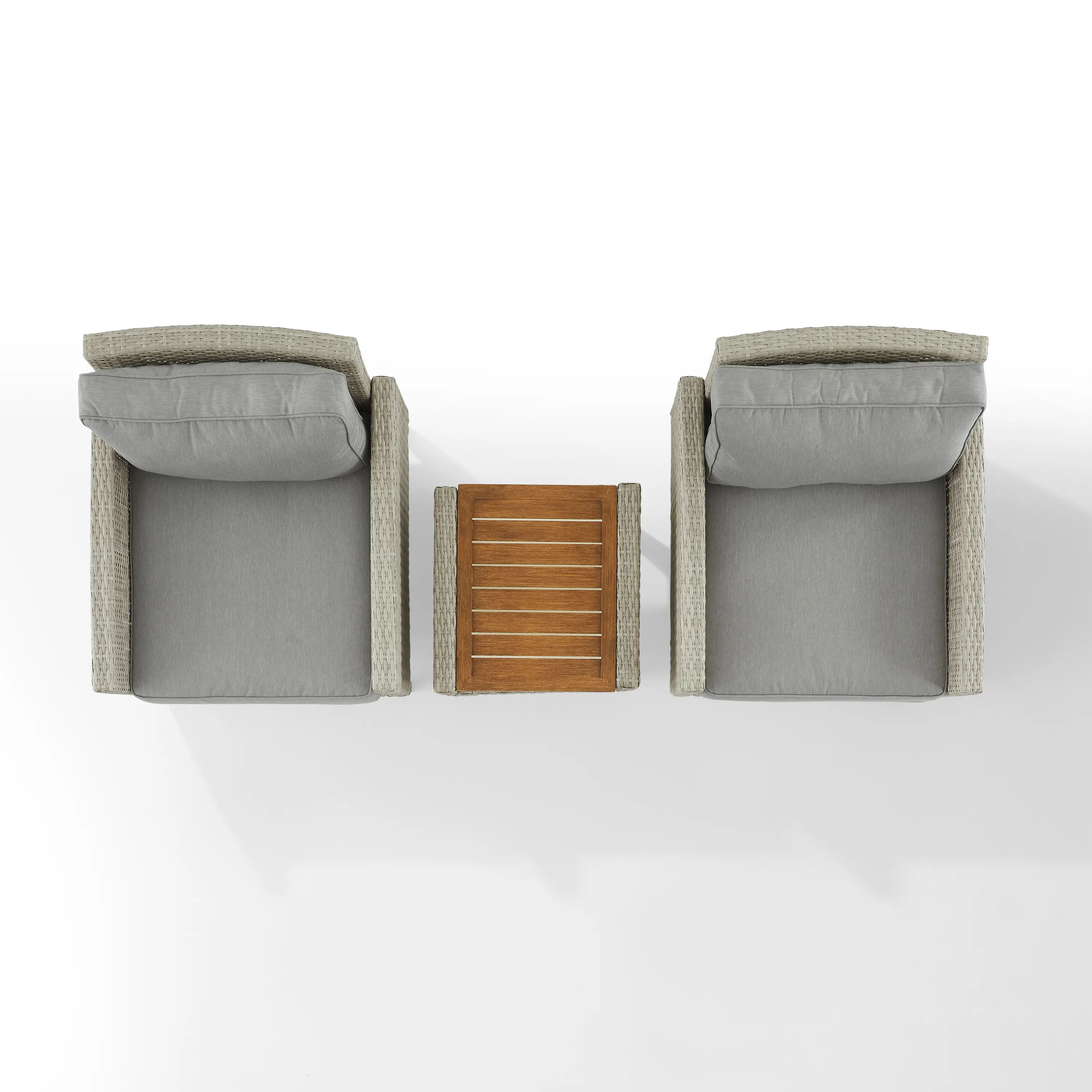 KO70195GY-AC Capella 3 Piece Gray Wicker Patio Armchair Set-5