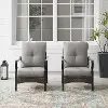 CO6251MB-TE Dahlia Gray and Wicker Patio Armchairs, Set of 2